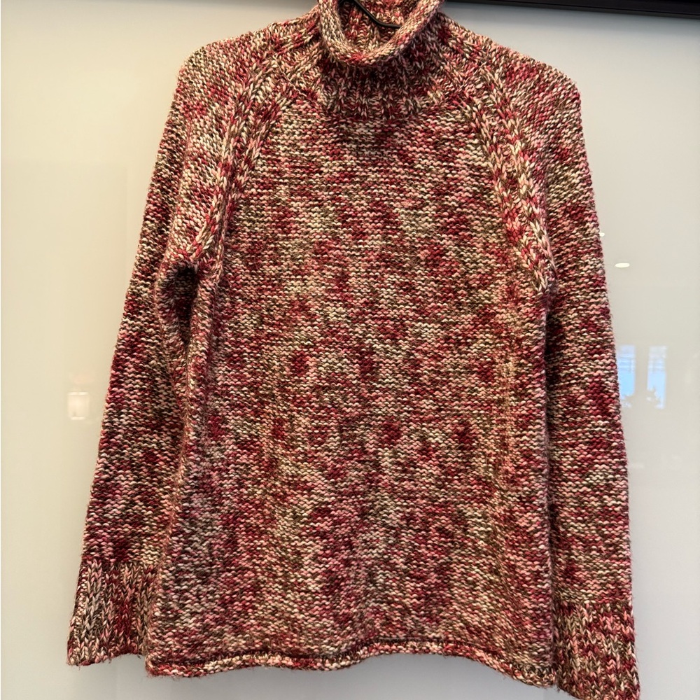 Columbia Red and Cream Turtleneck Sweater